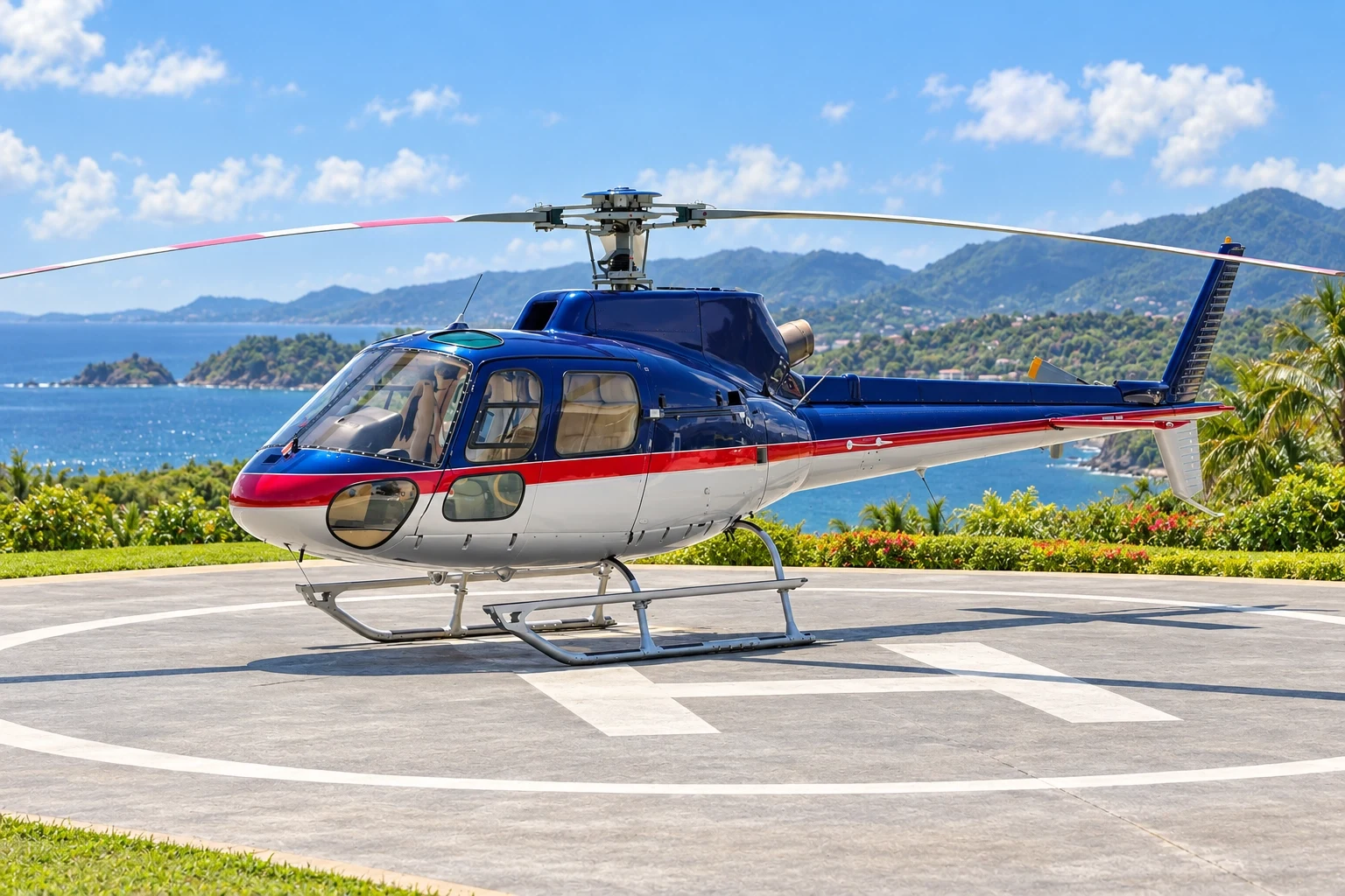 Helicóptero para viagens e turismo